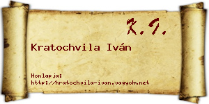 Kratochvila Iván névjegykártya