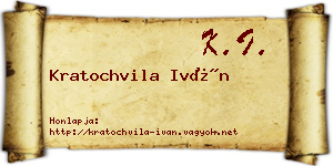 Kratochvila Iván névjegykártya